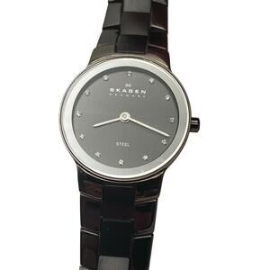 Skagen Women's Teen Watch 25mm Small Band Wrist 5.25 New Battery All Stainless
